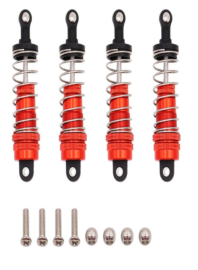 Treehobby 4PCS Front & Rear Alloy Aluminum Shock Absorber Replacement Upgrade Parts for Wltoys 1/14 144001 RC Buggy Car Metal Upgrade Accessories (Red) - Image 3